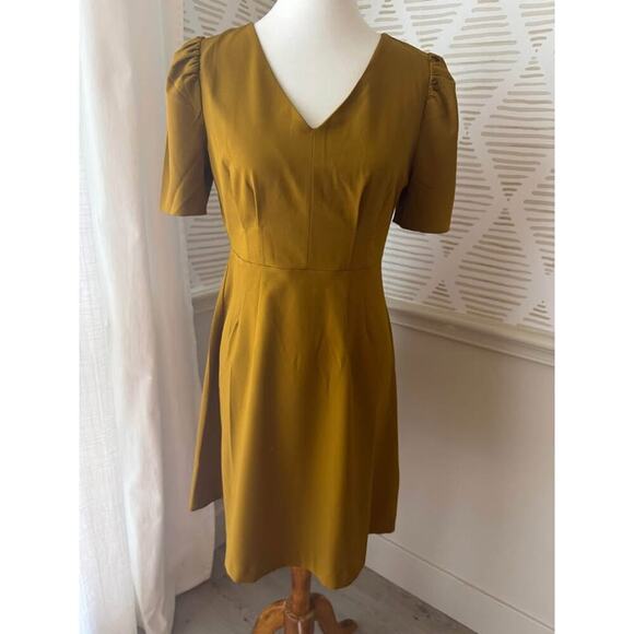 Lark & Ro Women’s Size 6 Medium Florence Gathered Detail V Neck Mini Dress - Picture 2 of 6